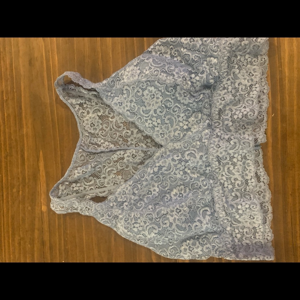 Light blue lacy soma bra